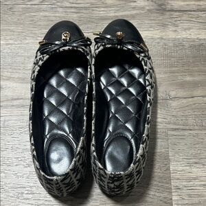 Michael Kors Black and Gray Patterned Flats